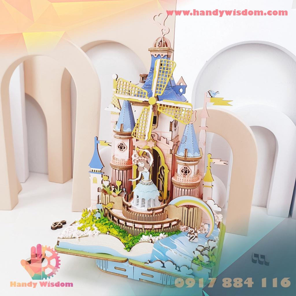 Mô hình hộp nhạc gỗ - Lâu đài cổ tích - Robotime Magic Castle AM59