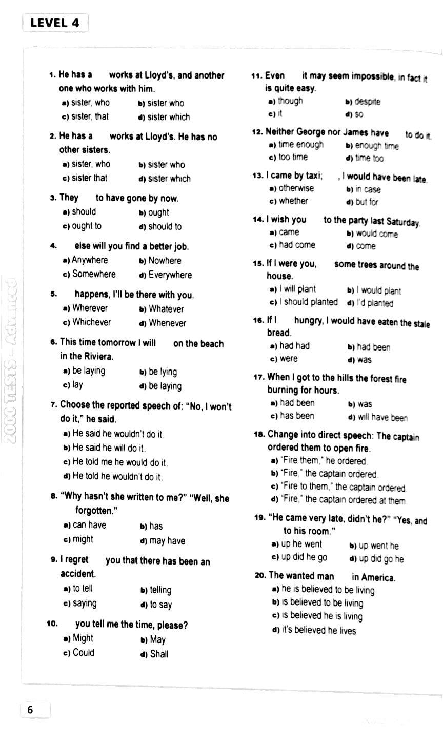 2000 Tests Advanced Level (Không CD)