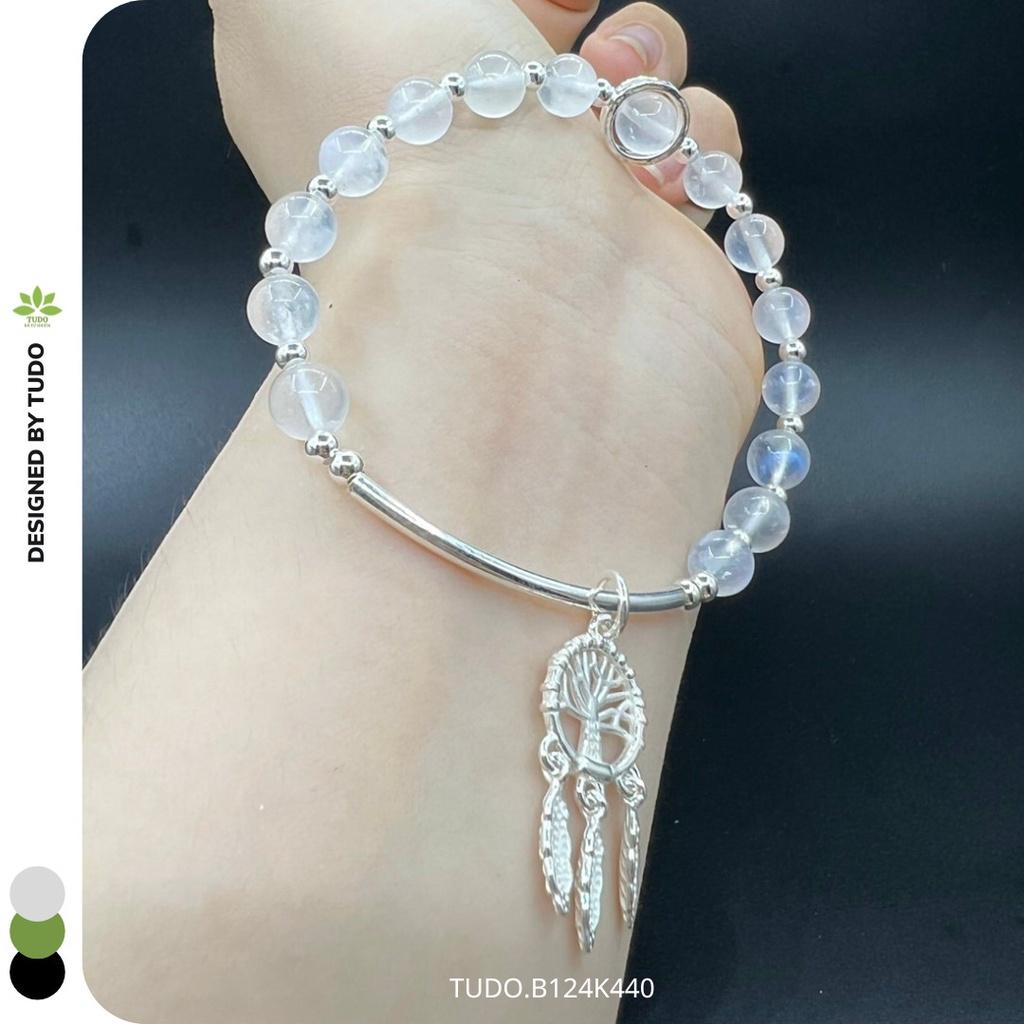 Vòng Tay Nữ Đẹp - Vòng Phong Thủy Mệnh Kim Thủy TUDO B124K440 VCBMOON Charm Dreamcatcher