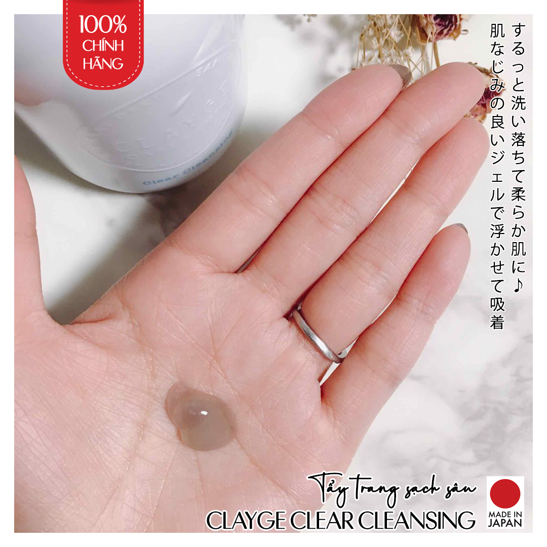 Gel Tẩy Trang CLAYGE Clear Cleansing Nhật Bản Đất Sét Khoáng Và Giấm Táo, Làm Sạch sâu, Giảm Sạm, Se Khít Lỗ Chân Lông, Dưỡng Ẩm HA, Vitamin C, Collagen, Tinh Chất Nhau Thai, Chiết Xuất Thực Vật