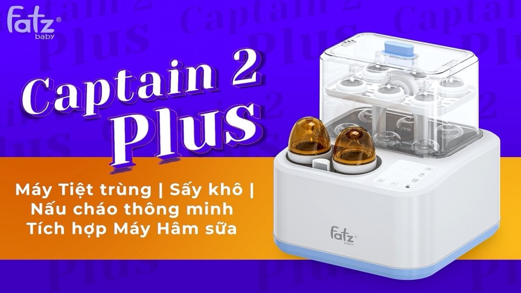 MÁY TIỆT TRÙNG SẤY KHÔ NẤU CHÁO THÔNG MINH TÍCH HỢP MÁY HÂM SỮA FATZBABY CAPTAIN 2 PLUS - FB4316SL