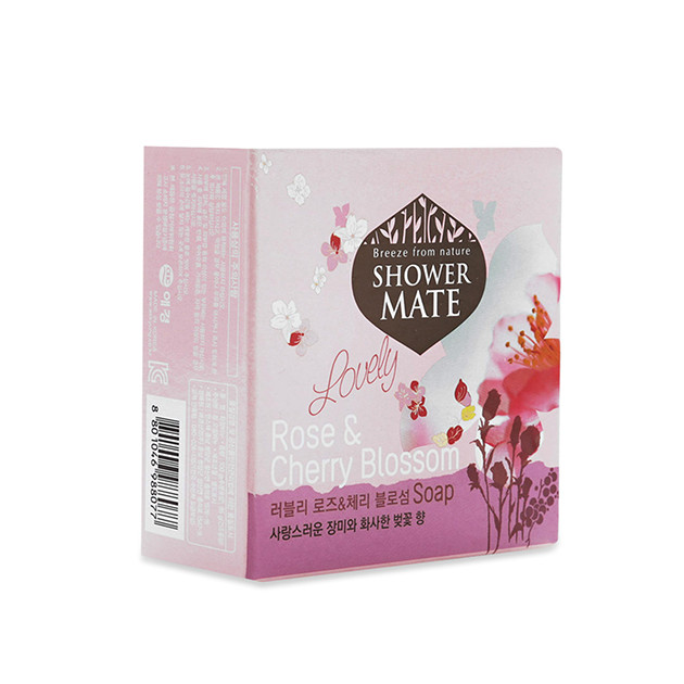 Xà bông tắm dưỡng da cao cấp Hàn Quốc Showermate Rose &amp; Cherry Blossom Hồng 100g