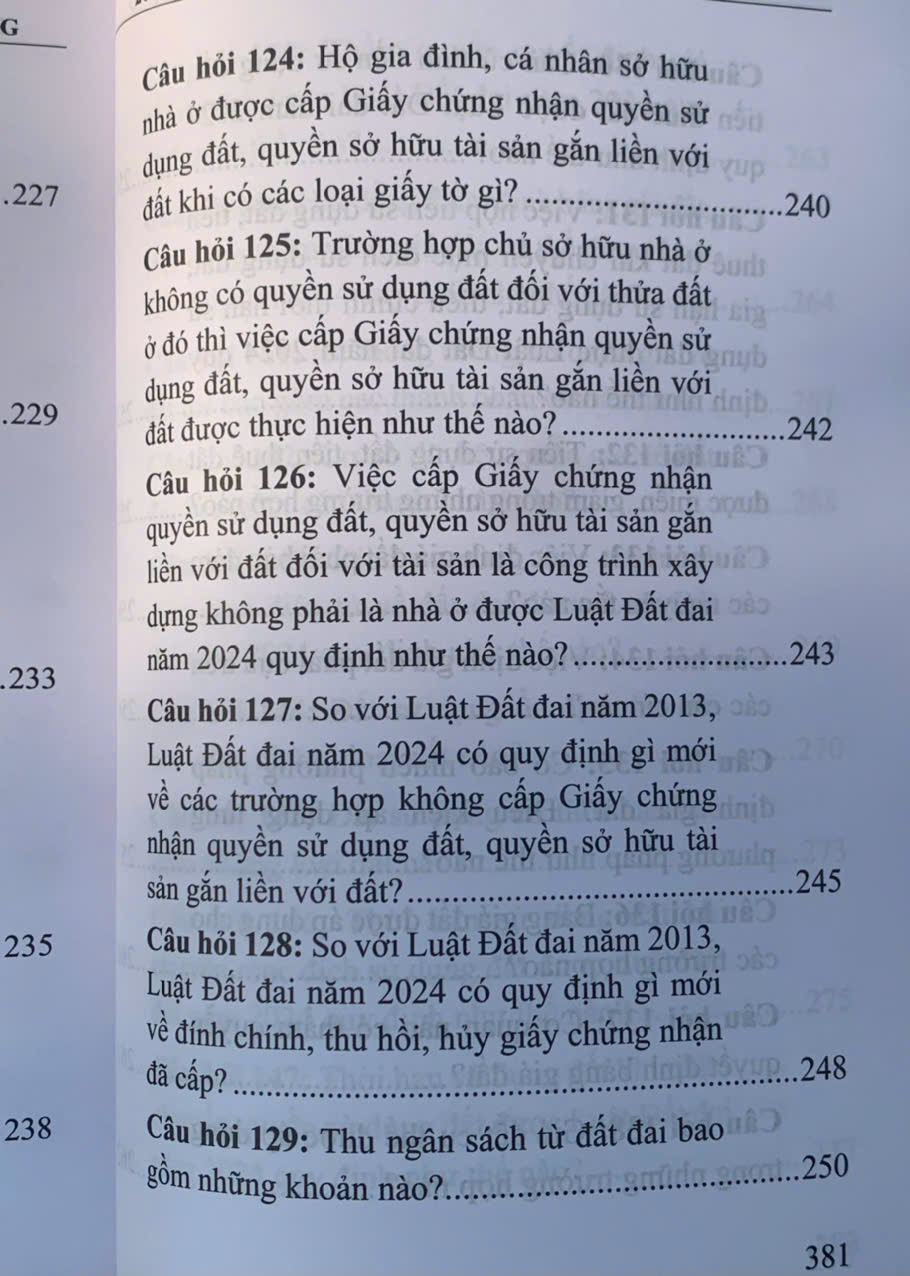 200 câu hỏi và trả lời về Luật Đất đai năm 2024