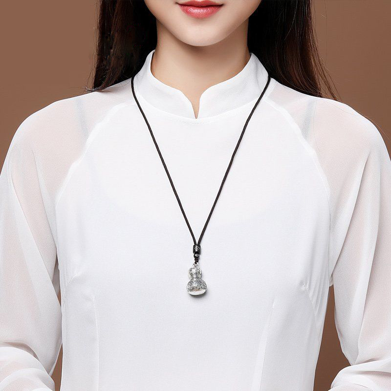 Dây chuyền phong thủy bằng Tittan mặt hình hồ lô Tài Lộc - HL01