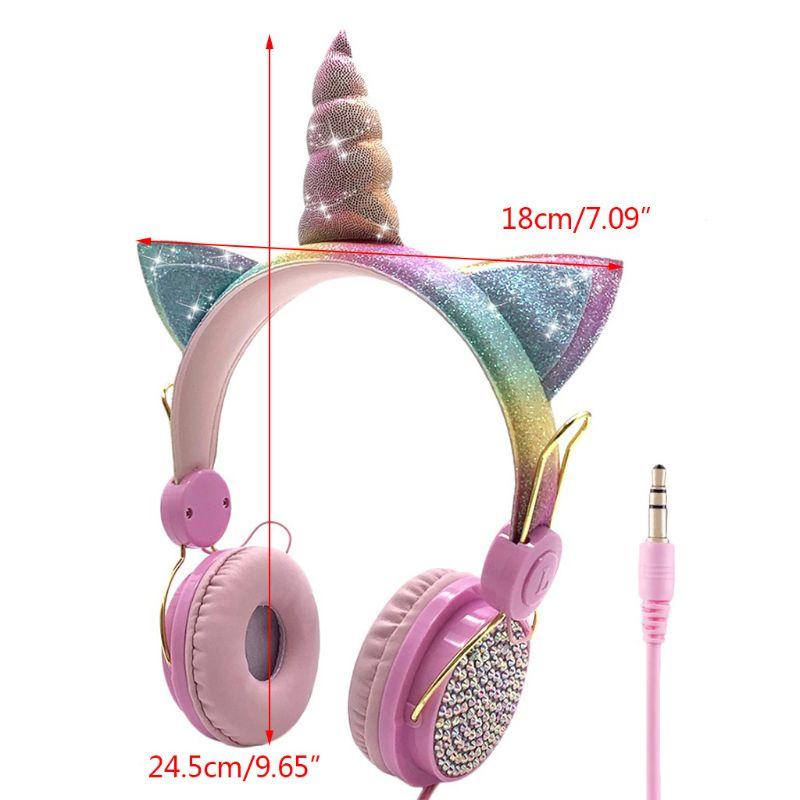 Búp Bê Bất Ngờ Dễ Thương Kỳ Lân Có Dây Tai Nghe Có Micro Âm Nhạc Stereo Tai Nghe Máy Tính Di Động Điện Thoại Tai Nghe Trẻ Em Quà Tặng