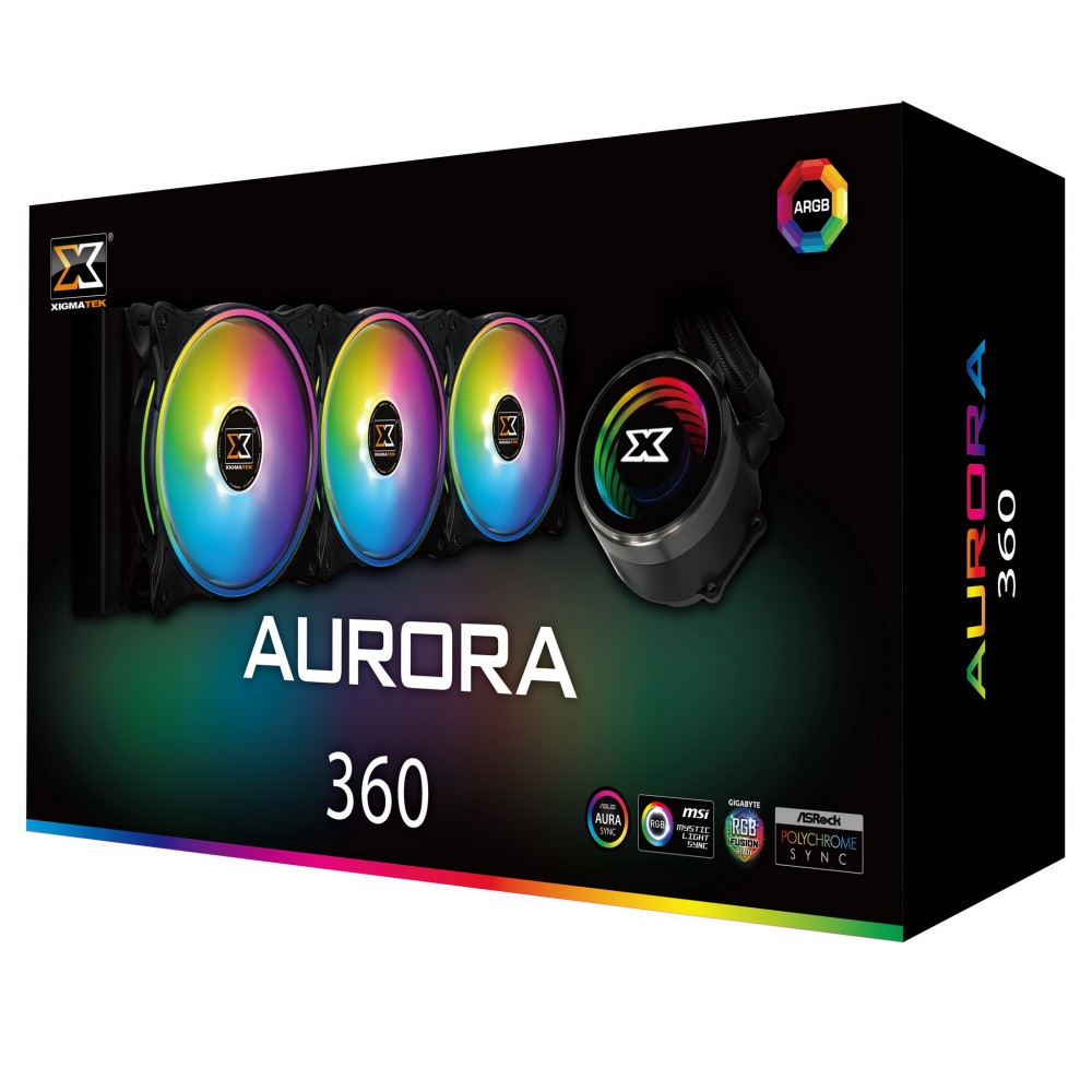 Quạt tản nhiệt XIGMATEK AURORA 360 (EN42814) - ARGB, SUPPORT AMD TR4, ALL IN ONE WATERCOOLING, - Hàng chính hãng