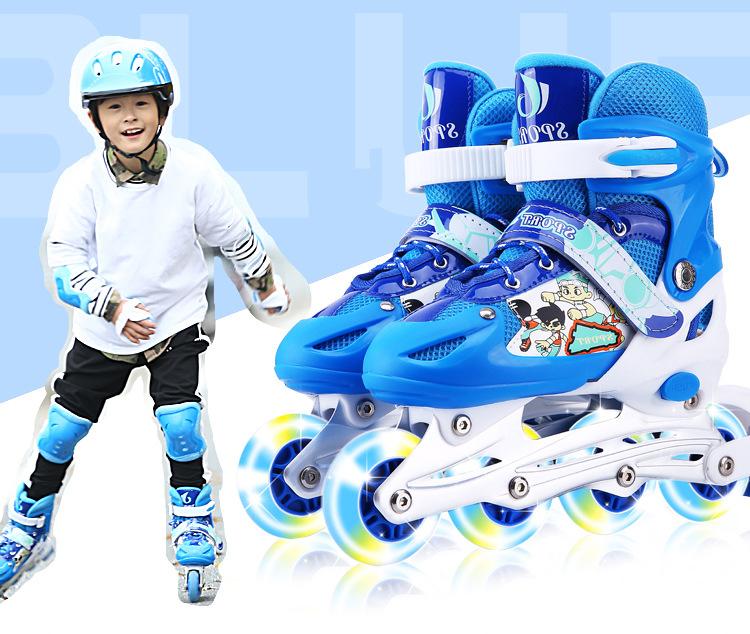 Giày patin trẻ em Sports tặng kèm bảo hộ tay và đầu gối