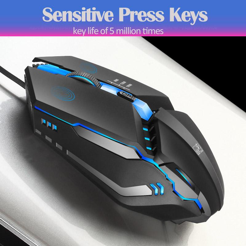 Nóng K3 USB Laptop Có Dây Chuột 1600 DPI Có Thể Điều Chỉnh Công Thái Quang Học Trò Chơi Máy Tính Chuột Đèn Nền LED Dành Cho Máy Tính Để Bàn PC Máy Tính Xách Tay