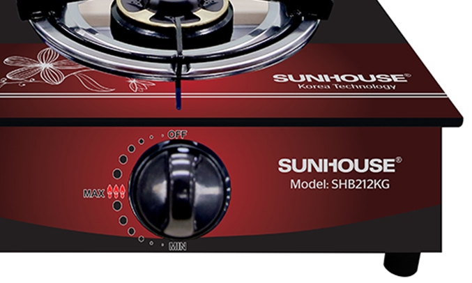 Bếp gas Sunhouse SHB212KG đầu đốt đồng thau