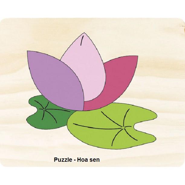 Tranh ghép các loại hoa - Wooden Puzzle 20x25cm