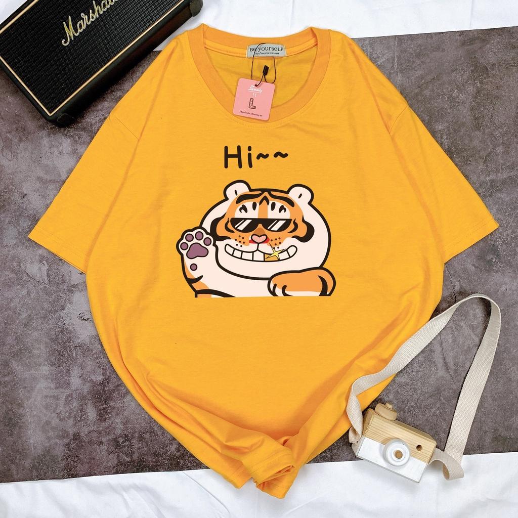 Áo Thun Tay Ngắn Unisex Đủ Size M L XL - CỌP HI ĐEO KÍNH RĂNG KIM CƯƠNG