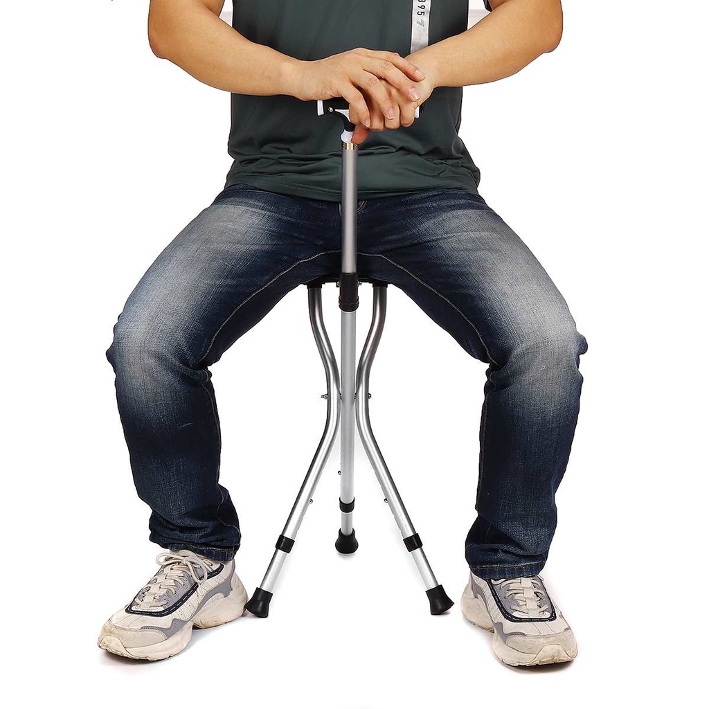Cao cấp - Gậy chống tay có ghế ngồi cho người lớn tuổi nghỉ ngơi khi mệt mỏi Comfort Crutches đa năng CE/RoHs