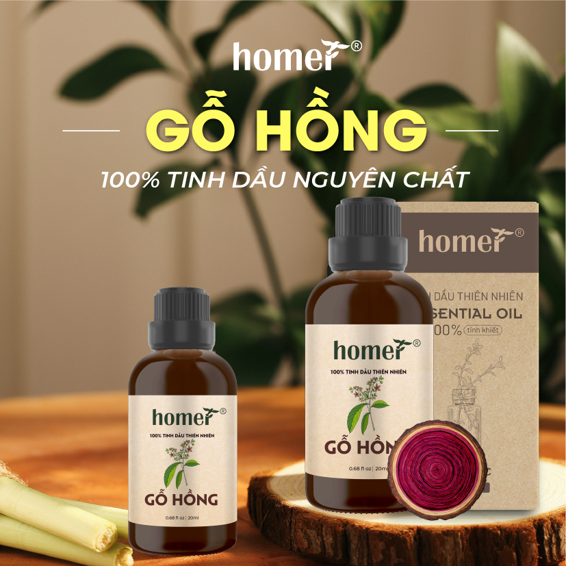 Tinh Dầu Gỗ Hồng Homer 100ml - Chính Hãng, Đạt Chuẩn Kiểm Định Cao Cấp - Tinh Dầu Xông Thơm Phòng, Thư Giãn, Khử Mùi hiệu quả