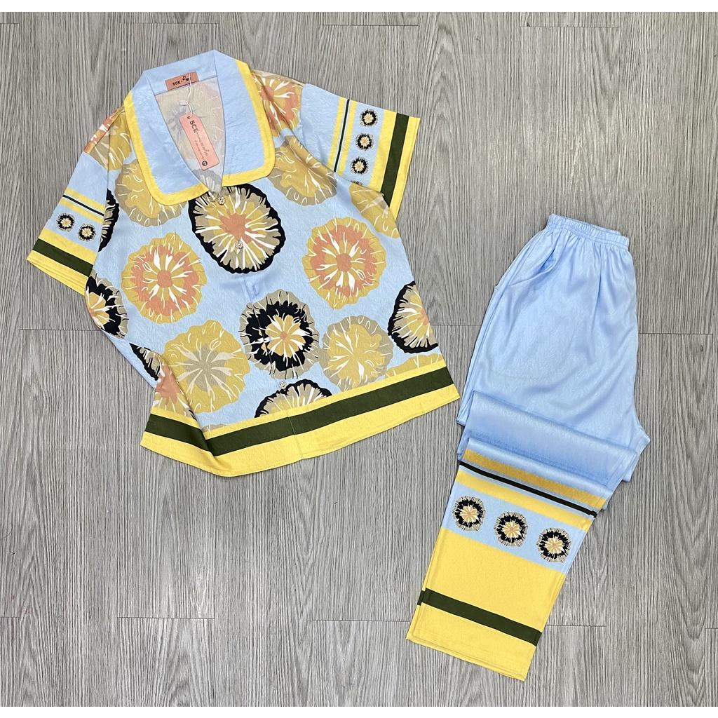 Đồ Bộ Pyjama lụa xước ánh kim cao cấp chuẩn loại 1