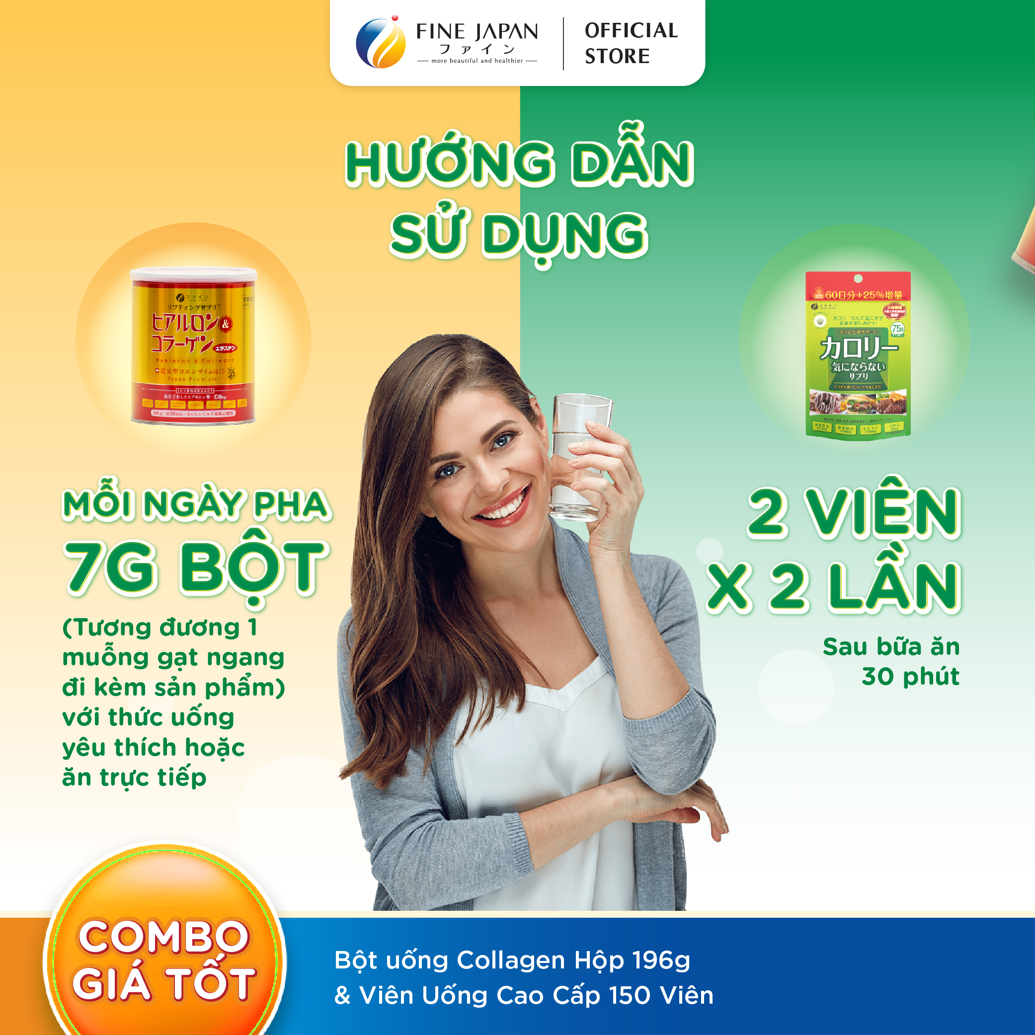 Combo Lấy lại vóc dáng hiệu quả FINE JAPAN