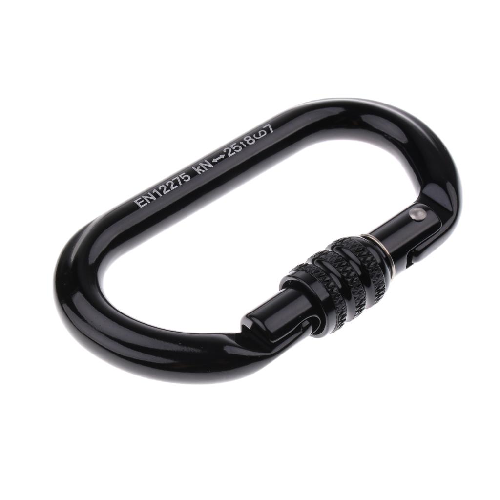 Rock Climbing Carabiner Clip Screw Locking O-Shaped Safety Buckle Aviation Aluminum 8KN-25KN