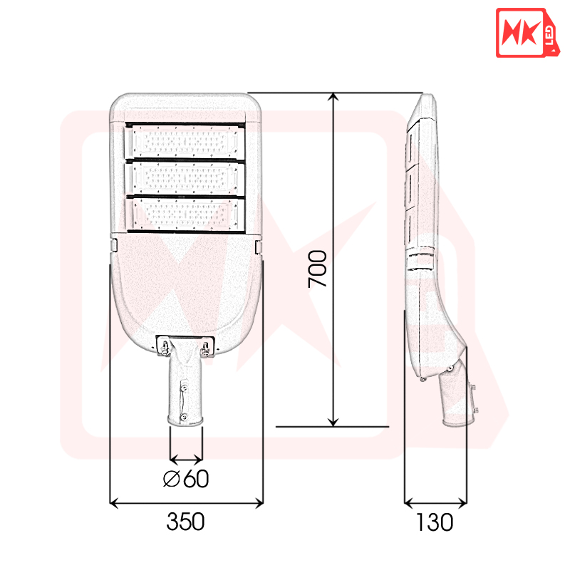 HKLED - Đèn đường phố OEM Philips Module M2 Driver DONE công suất 150W - DDM02M150