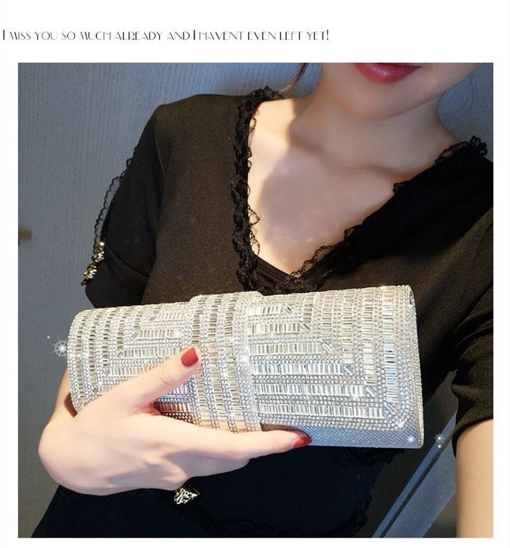  Clutch dự tiệc sequin đính đá sang cực