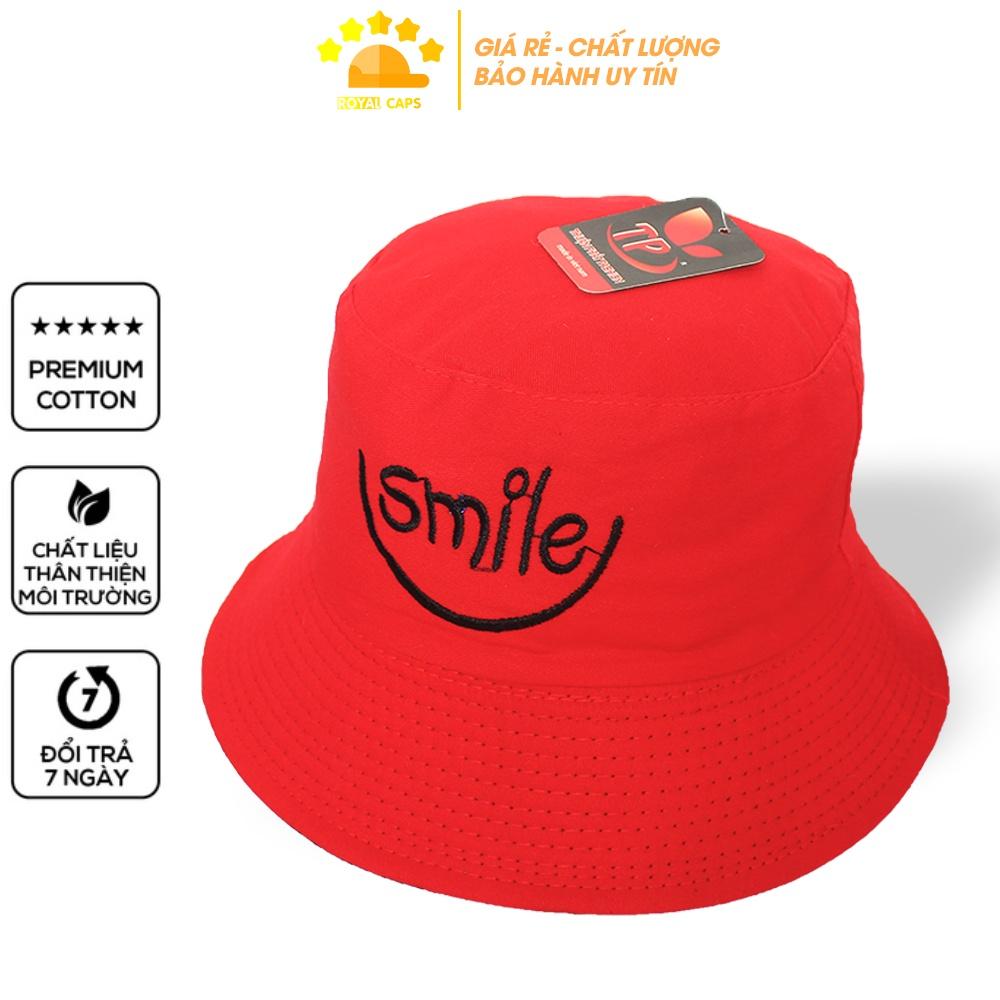 Mũ Bucket Nón Bucket Tai Bèo Nam Nữ 2 Mặt Smile Vải Kaki Unisex