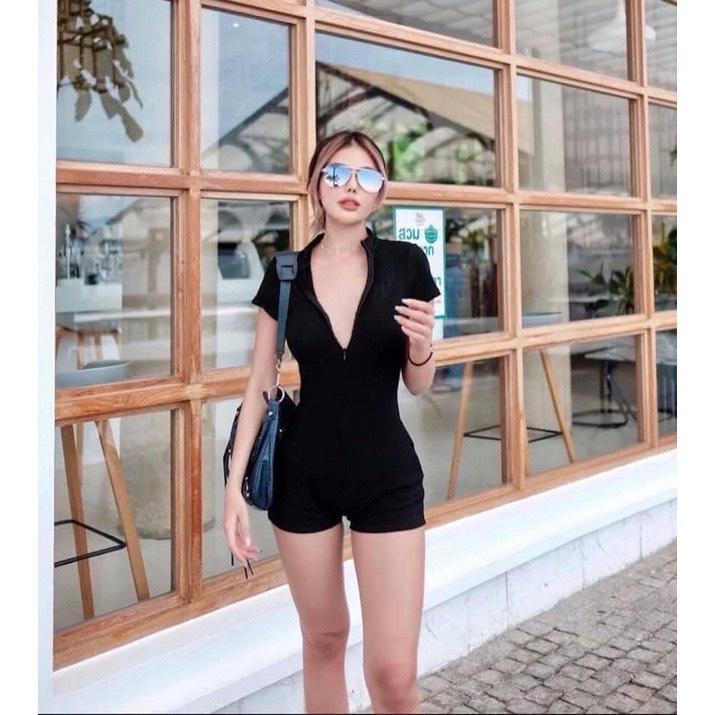 Bikini # Đồ Bơi Đi Biển Một Mảnh Tay Ngắn Khóa Kéo LT-007