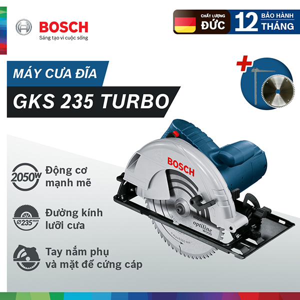 Máy cưa gỗ Bosch GKS 235 turbo Tặng kèm phụ kiện ver 2017