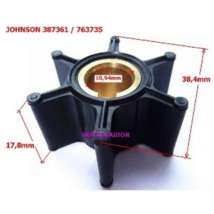 Cánh quạt Đài Loan bơm nước làm mát cano Johnson Evinrude 2HP 4HP 6HP, 387361, 763735