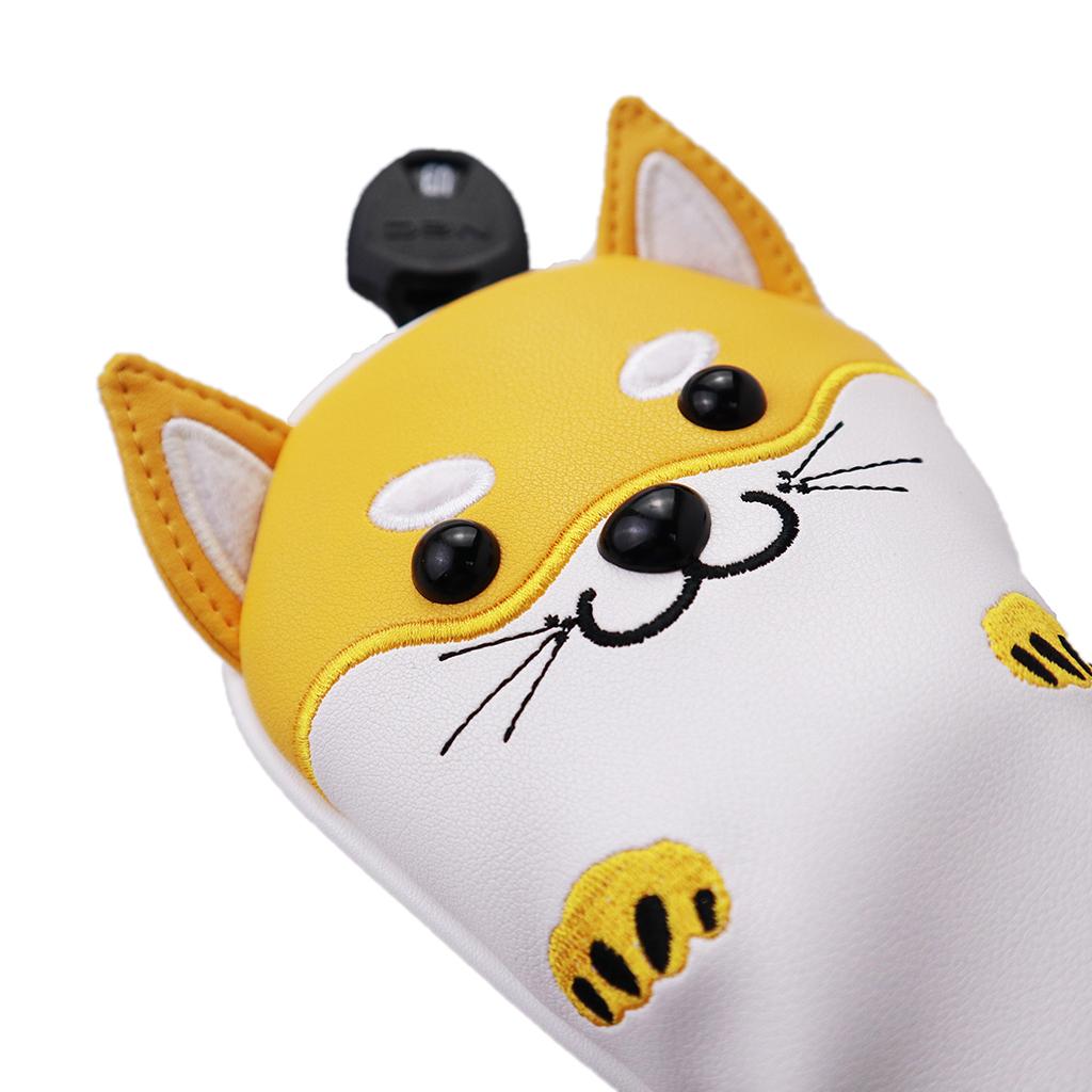 4x Golf Wood Head Covers No. 1 3 5 UT Driver Headcover Cute AKITA Dog Club Cover