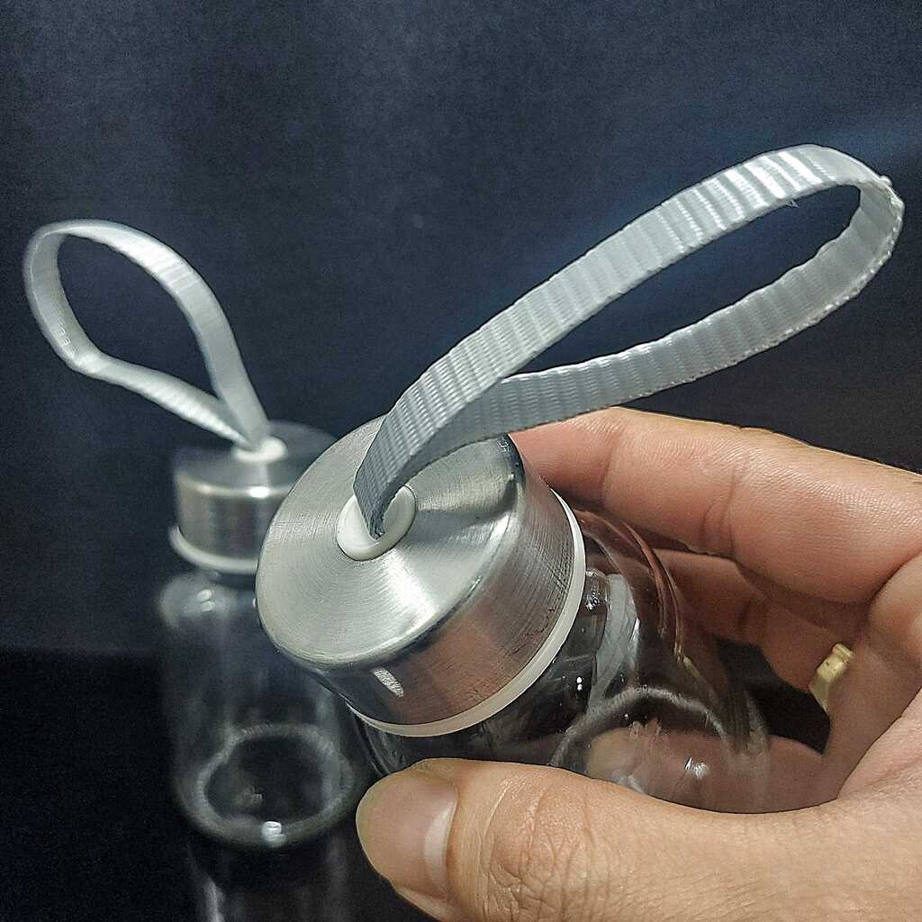 Chai Đựng Nước Thủy Tinh 150ML có dây treo nắp thiếc vặn - Bình Thủy Tinh Đựng Nước ,sữa, trà, cafe - Chai Detox