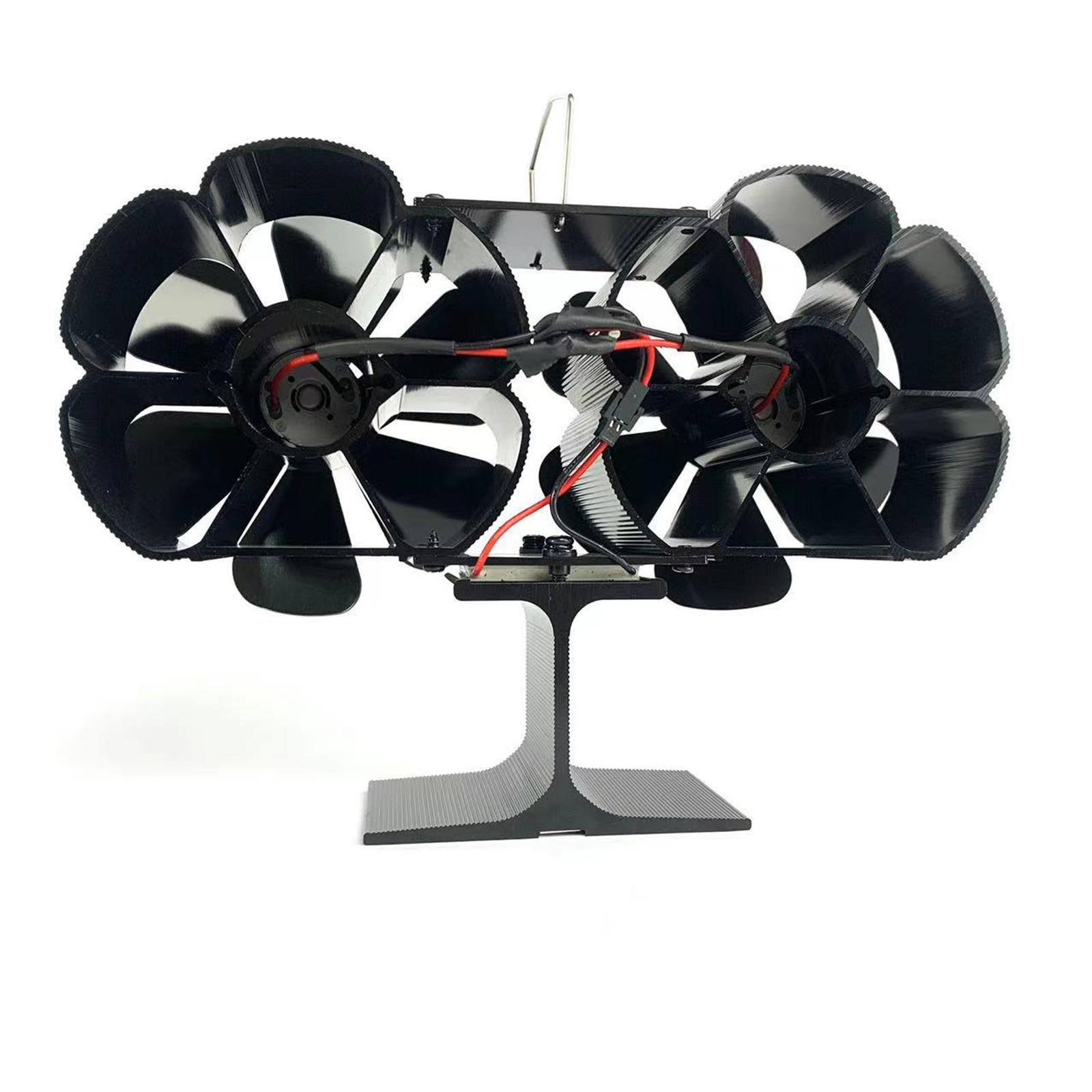 12  Heat Powered  Fan Heater Tool Living Room Silent Fireplace Fan