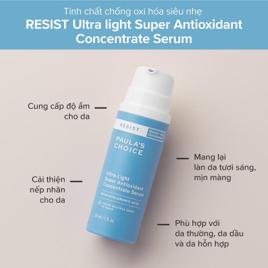 Serum Phục Hồi Và Cấp Ẩm Da Dầu Chứa HA Resist Ultra light Super Antioxidant Concentrat 30ml (Mã 7740)