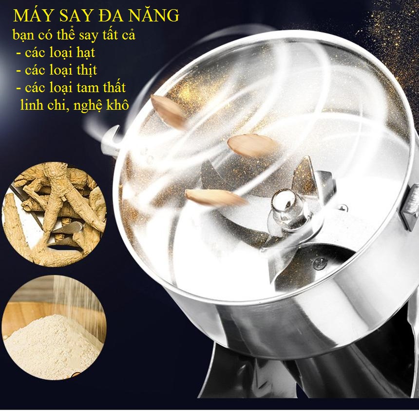 Máy xay tam thất, thuốc bắc, xay ngũ cốc, xay dược liệu 800g