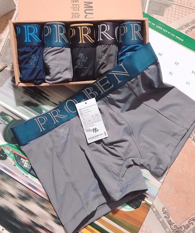 Quần lót đùi nam Boxer thun lạnh lưng to Proben PB17