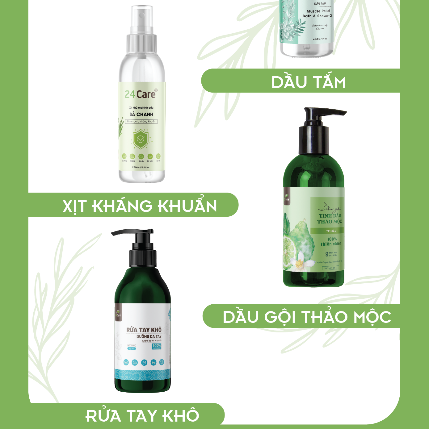 [ GIÁ DÙNG THỬ ] Xịt khử mùi Toilet Tinh dầu 24care - Xịt khử mùi thiên nhiên dung tích 50ml/ 100ml/ 250ml