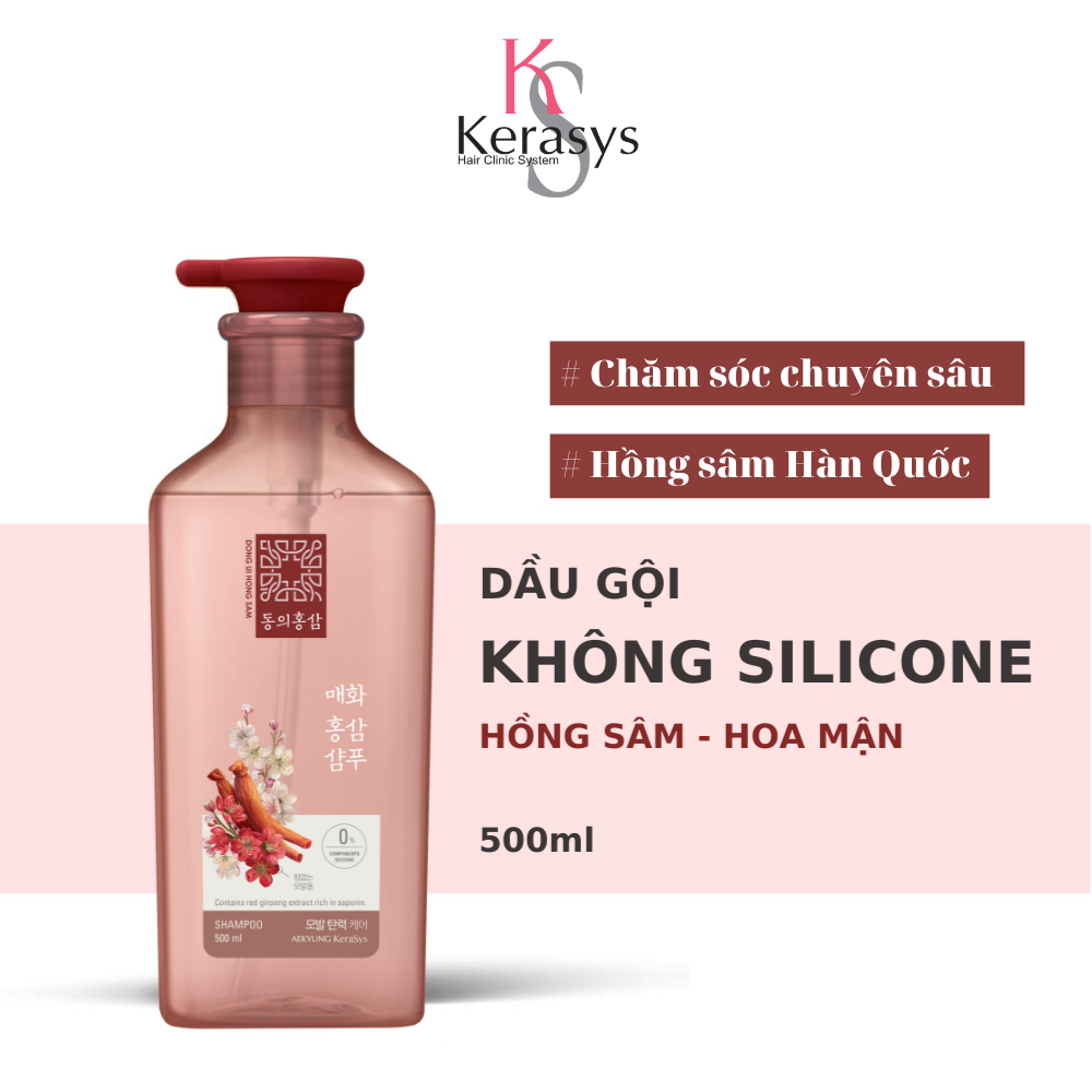 Dầu Gội Ngăn Rụng Tóc Và Làm Phồng Tóc Kerasys Dong Ui Hồng Sâm Hoa Mận 500ml