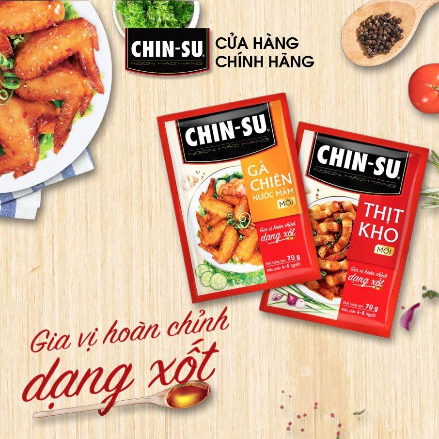 Hộp 10 Gói Gia vị CHIN-SU Hoàn chỉnh Gà chiên nước mắm Gói 70g x10