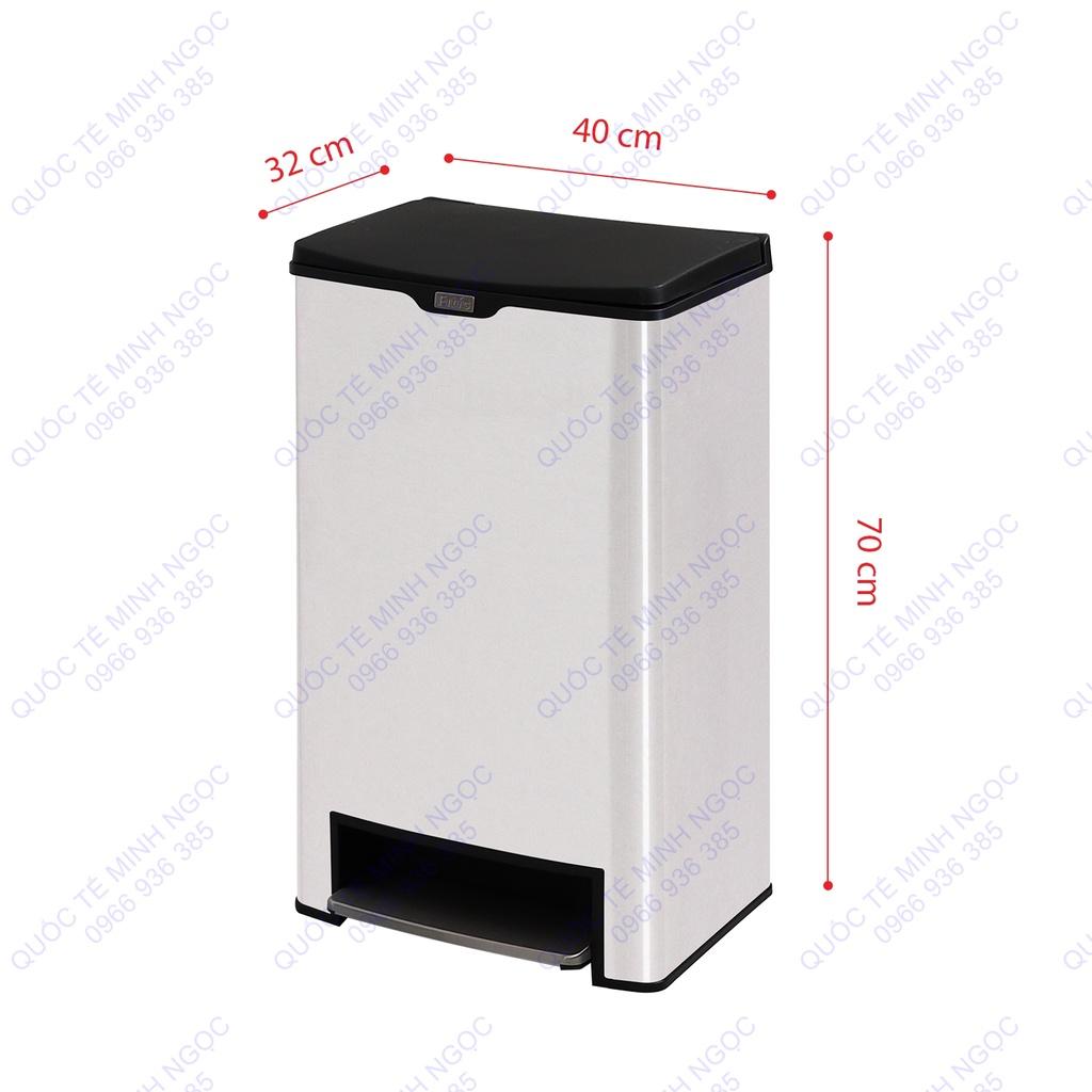 Thùng rác inox đạp chân cỡ lớn 40L _MNSPL2-901_Quốc Tế Minh Ngọc