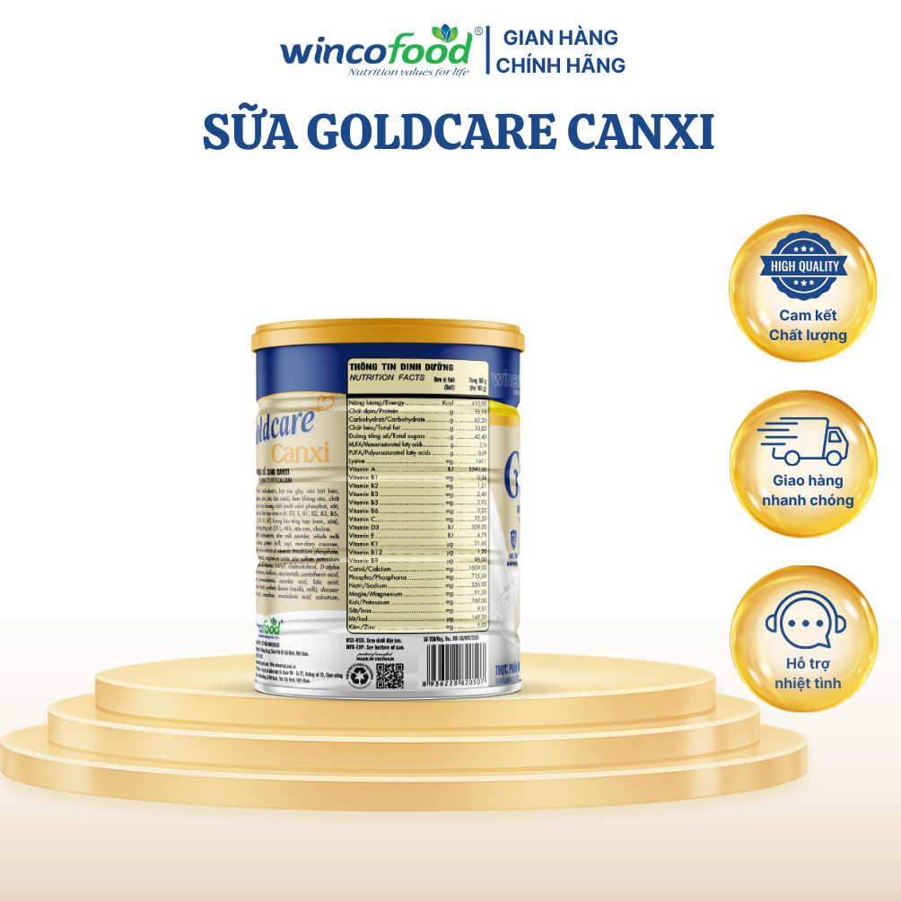 Sữa bột Wincofood Goldcare Canxi lon 800g