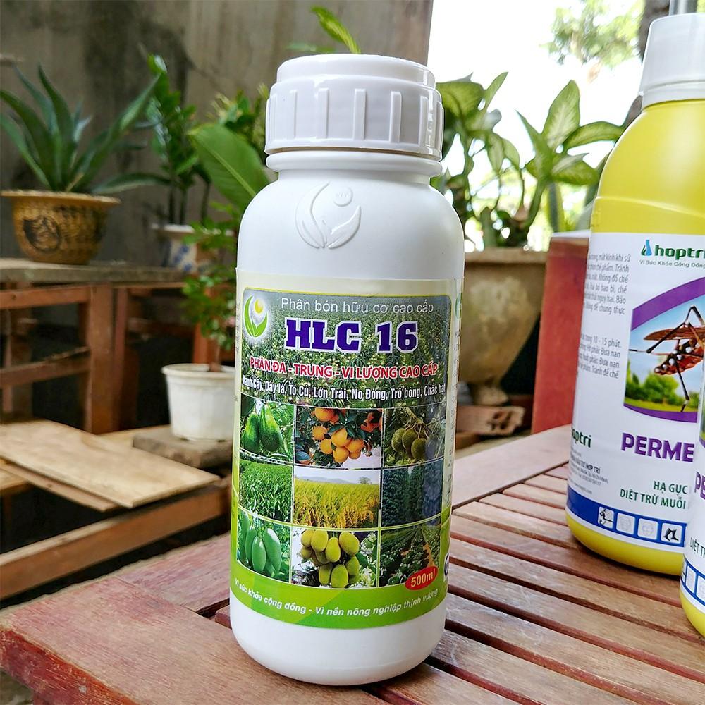Phân Bón Hữu Cơ Cao Cấp HLC 16 Chai 500ml Ra Rễ Cực Mạnh, Xanh Bền, Siêu Lớn Trái