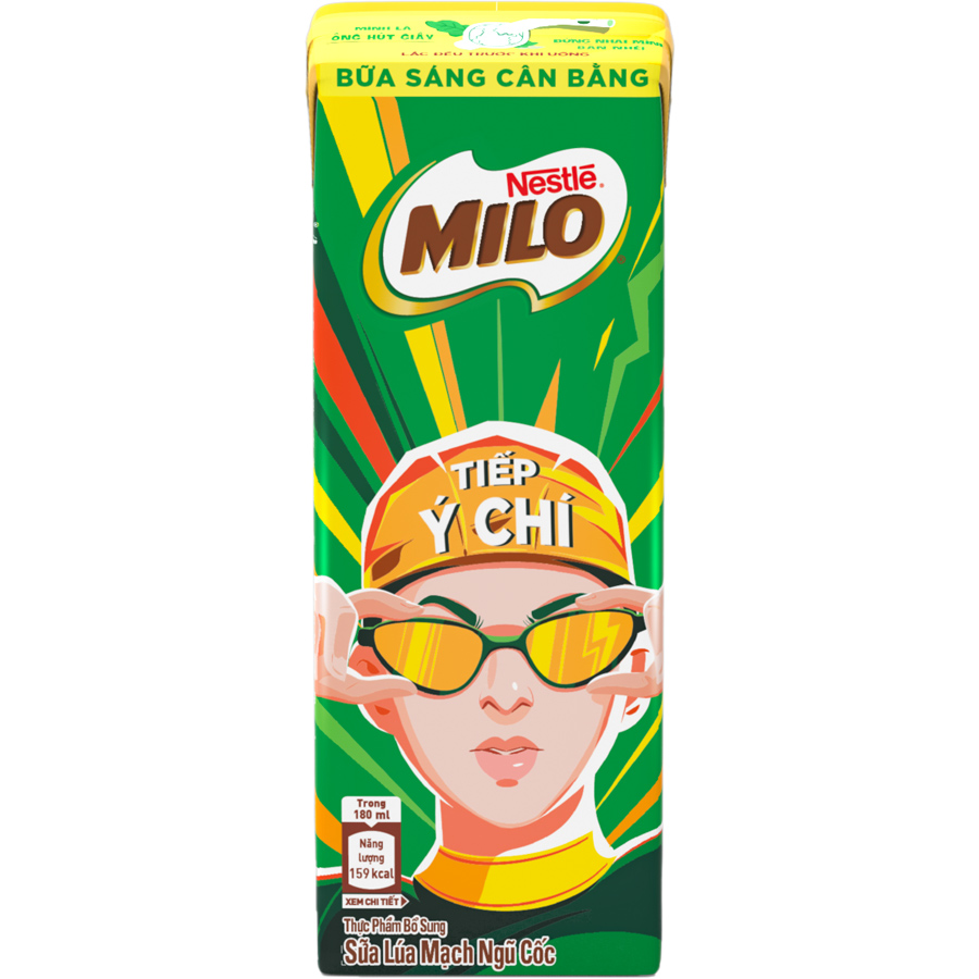 Combo 2 thùng sữa lúa mạch Nestlé MILO bữa sáng (36 hộp x 180ml) [Tặng 1 trái banh Milo]