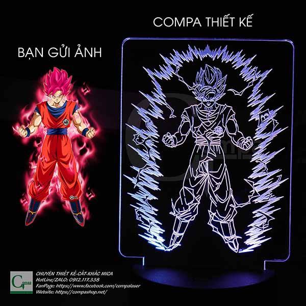 Đèn Ngủ DragonBall Goku SuperSaiyan Rose Kaioken Type 02