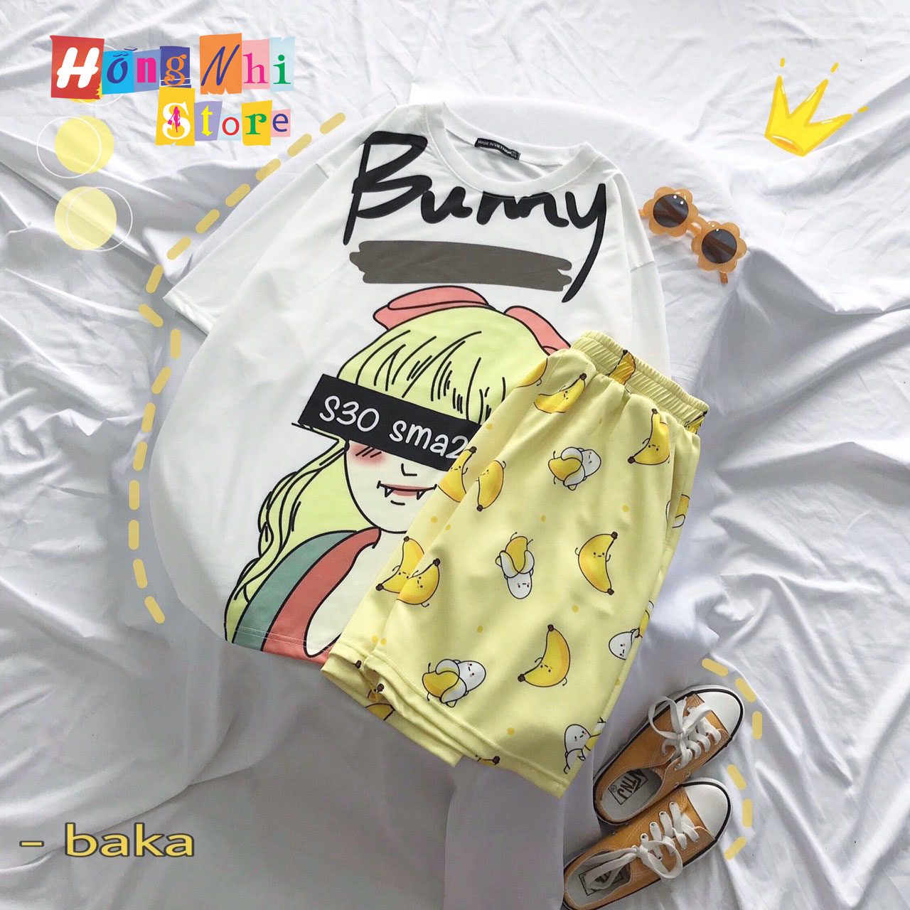 Quần Short Cartoon Unisex Trái Chuối - Quần Đùi Hoạt Hình Siêu Cute - MM