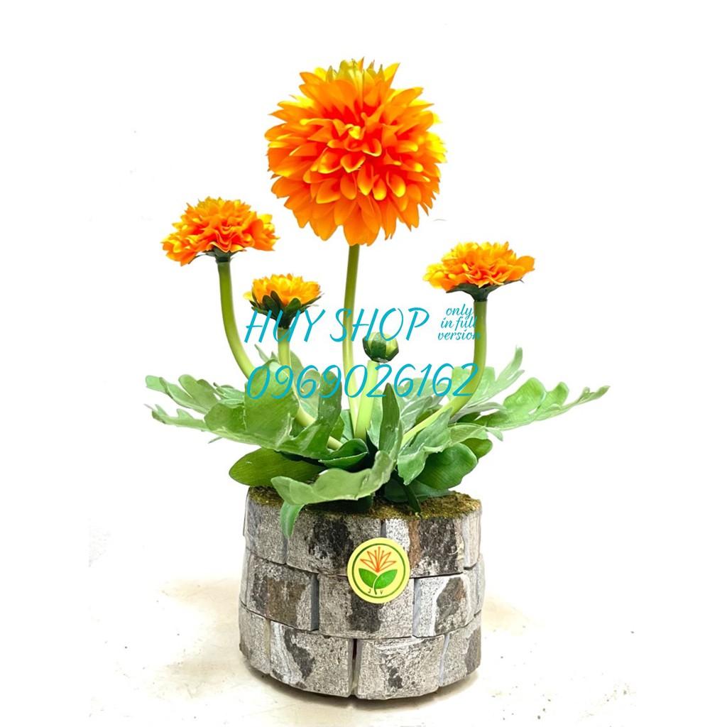 LỌ HOA CÚC NHÂN TẠO ĐỂ BÀN 20CM
