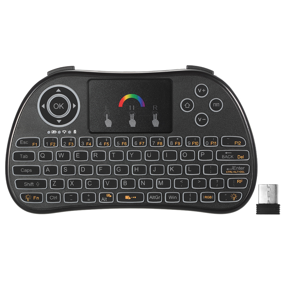 Bàn Phím Không Dây Có Đèn Nền 2.4GHz RGb Với Điều Khiển Từ Xa Bằng Chuột Cảm Ứng Cho AnDroid TV Box HTPC PC