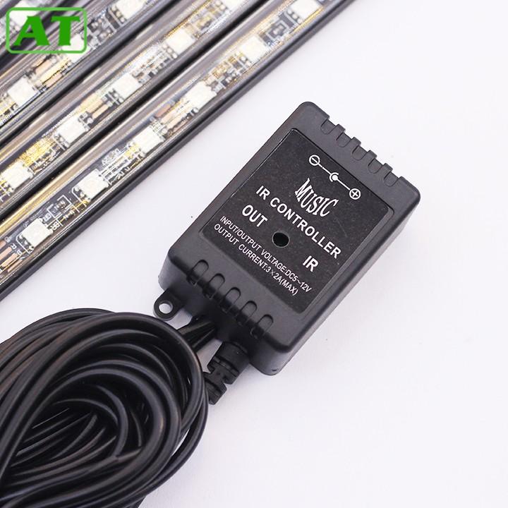 Bộ 4 Dải Đèn Led Trang Trí Sàn Ô Tô Xe Hơi Có Điều Khiển Đổi Màu