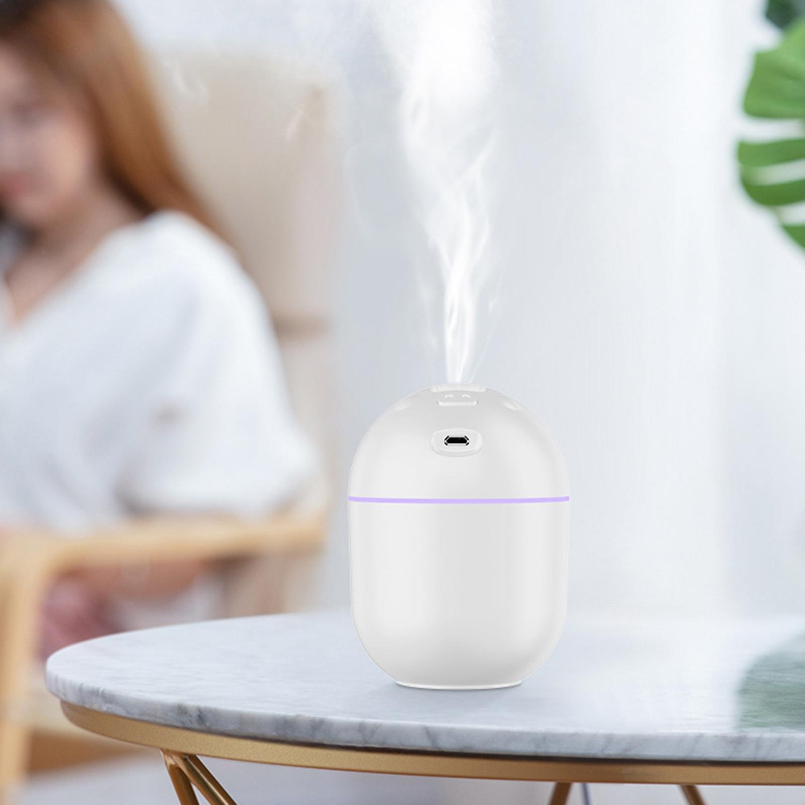 Portable Mini Humidifier, 250ml Mist Humidifier, USB Personal Desktop Humidifier for Bedroom Home Baby Room Car Office, Ultra-Quiet, Auto Shut-Off