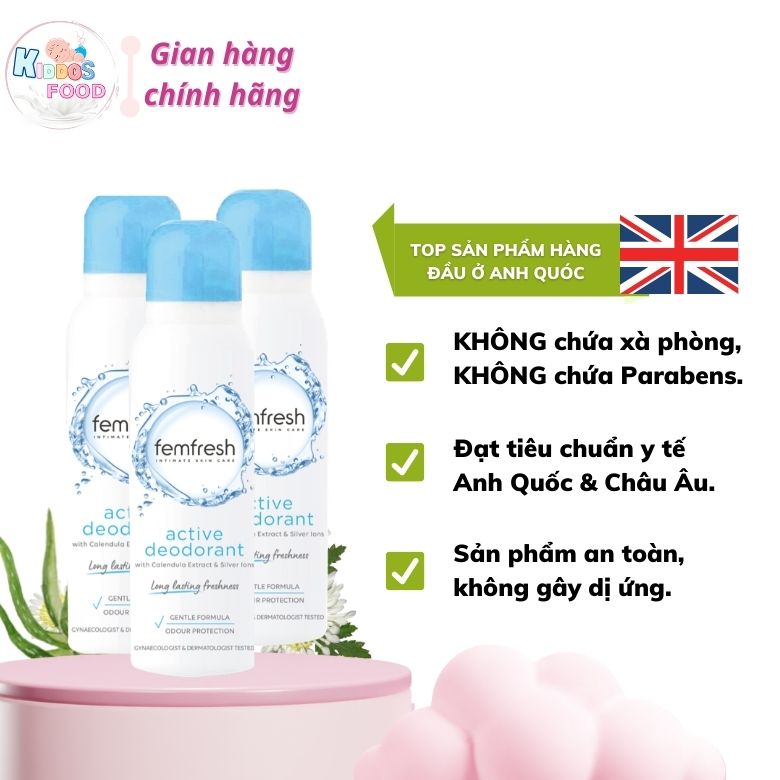 Xịt thơm mát vùng kín cao cấp Femfresh 125ml (Nhập khẩu)