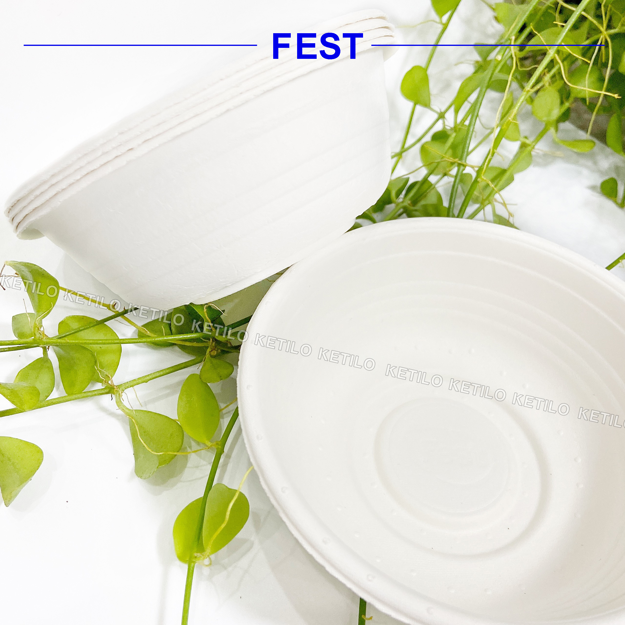Sét 50 Chén Giấy FEST BIO BOWL 350mlTHÁI LAN Hàng Nhập Khẩu Cao Cấp, Dùng Tốt Trong Lò Vi Sóng, Lò Nướng Dùng 1 Lần Tiện Lợi, An Toàn - CHÍNH HÃNG F012
