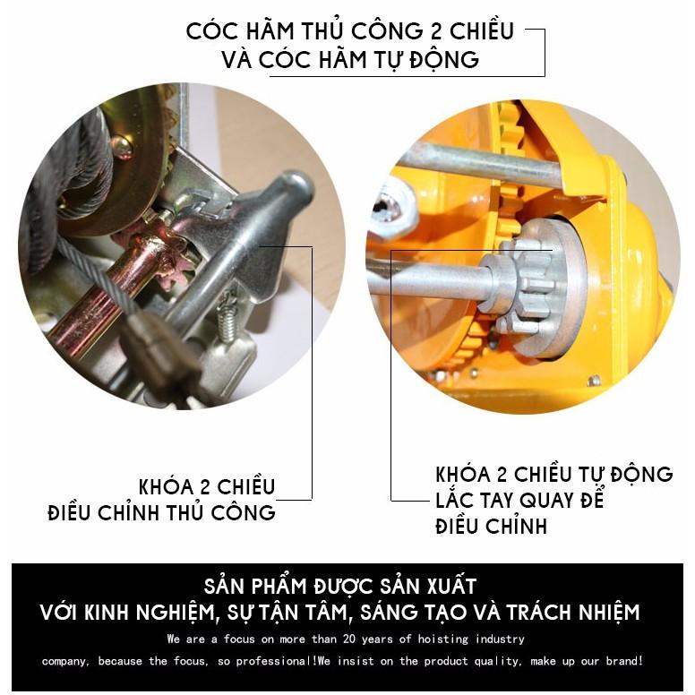 Tời Quay Tay Không Cáp 1200LBS Tải Trọng 544Kg