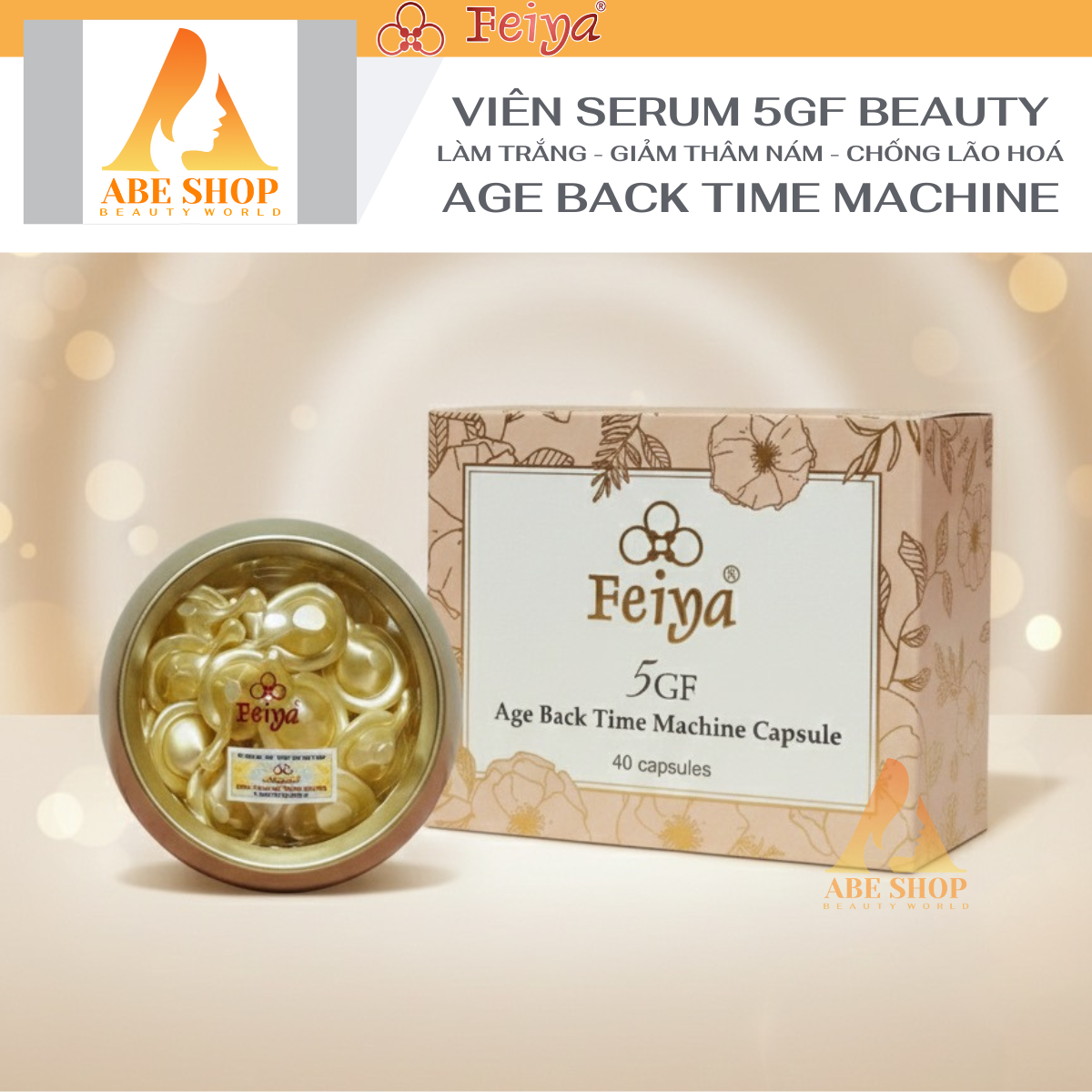 Serum FEIYA 5GF 40v - Cấp Ẩm - Trắng Da - Ngừa Lão Hóa - Giúp Cân Bằng pH - Thải Độc