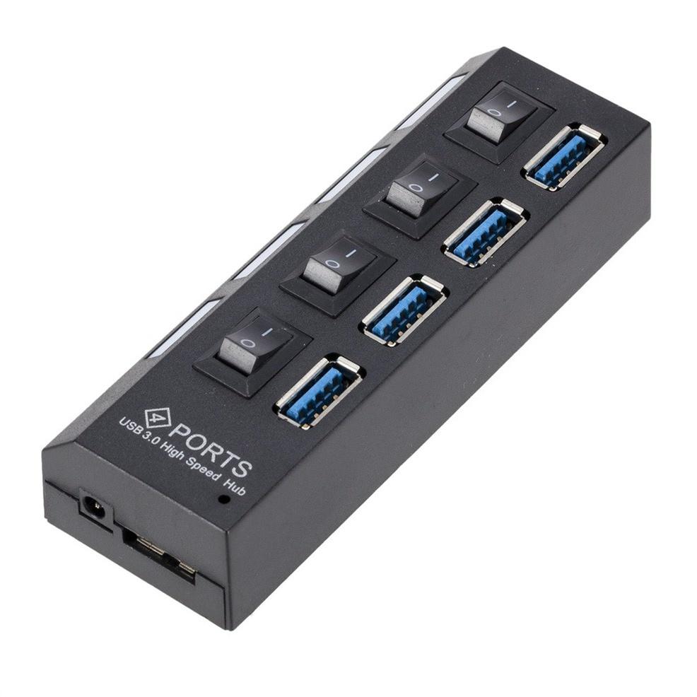 4 Port USB HUB Multi USB 3.0 Splitter 5.0Gbps High Speed Converter Adapter with on/off Switch For MacBook PC Notebook